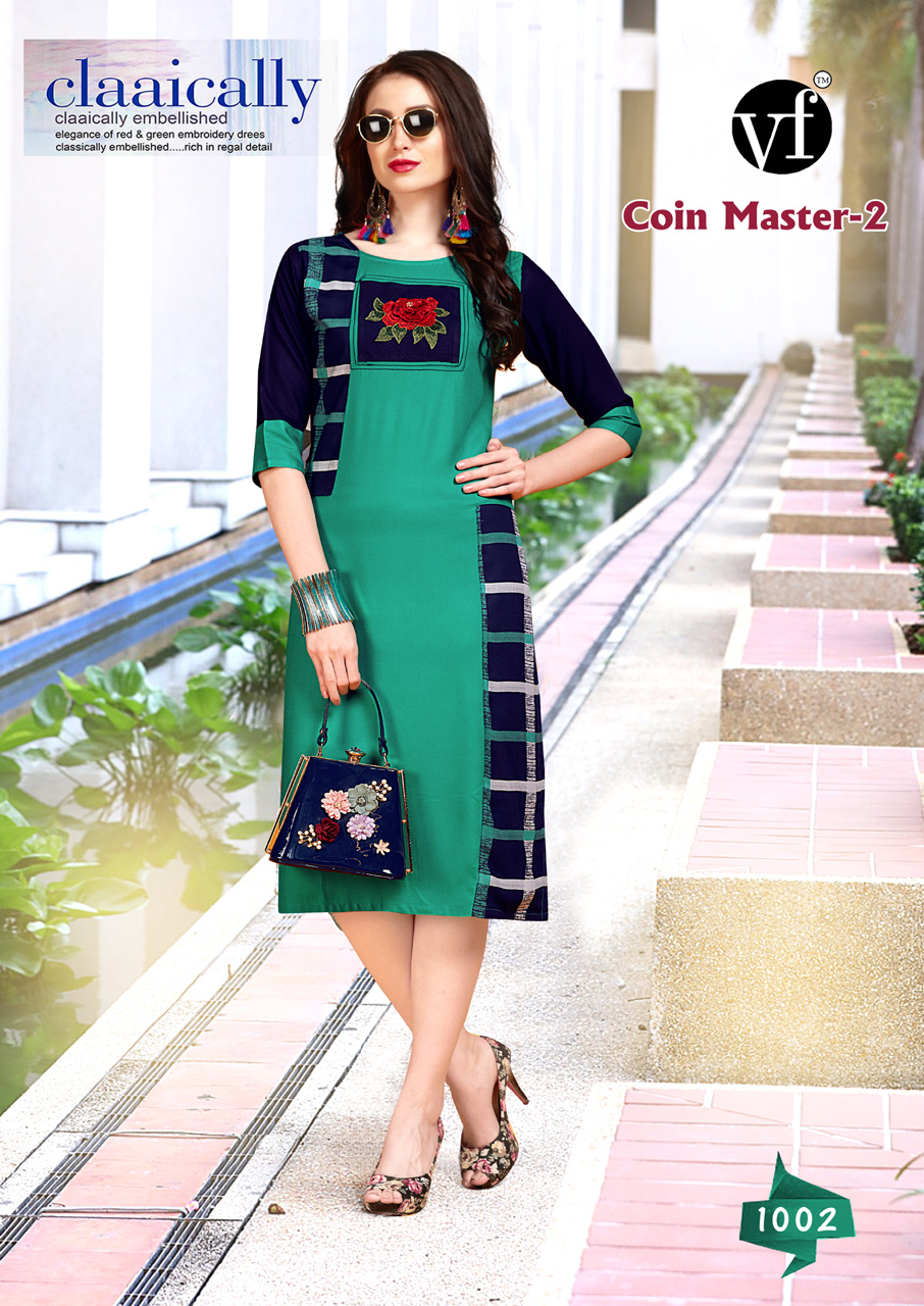 Vee Fab Designer Coin Master-2 Printed Kurti Vee Fab Designer Coin Master-2 Printed Kurti